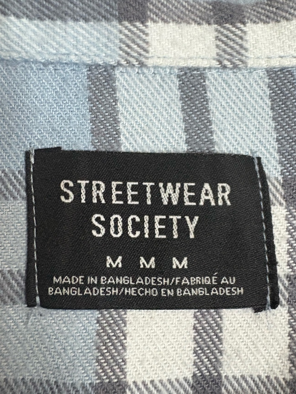 Streetwear Society Blue Plaid Cropped Shacket Jacket Size M - Picture 5 of 8